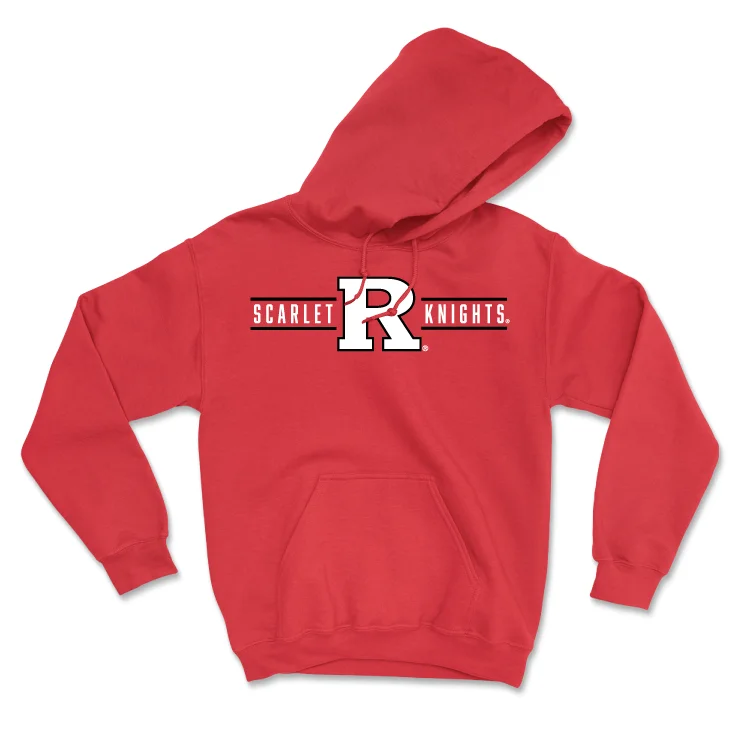 Hoodie jacket-Red Football Scarlet Knights Hoodie - Trent Brown