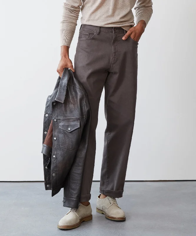 Windproof pants-Relaxed Fit 5-Pocket Chino in Dark Granite