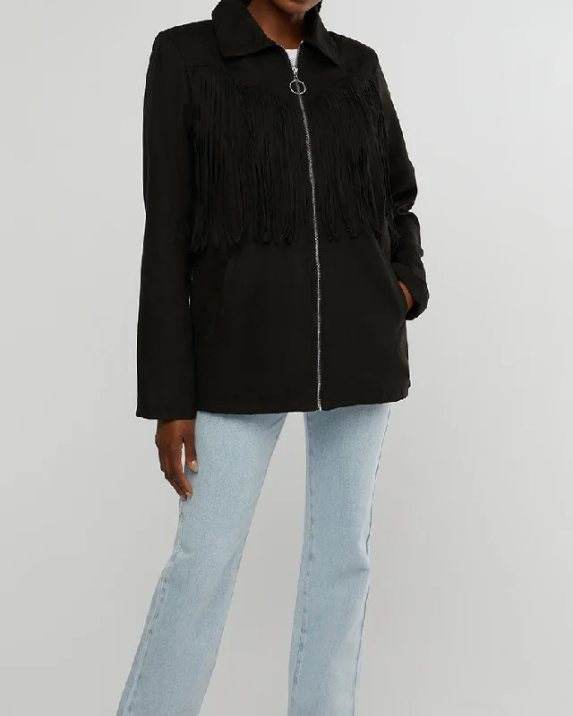 Color-block jacket-Fringe Jacket