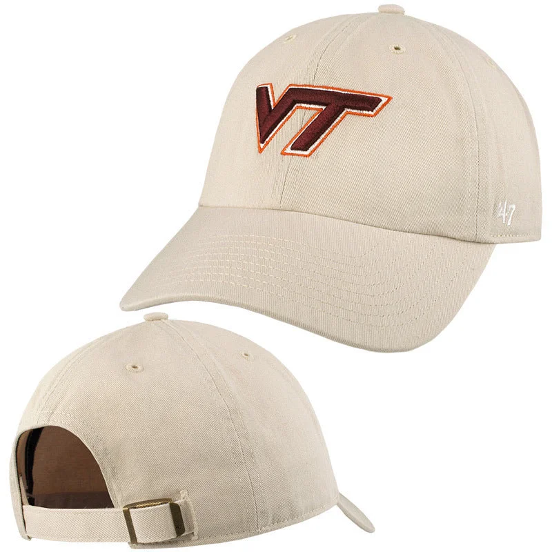 Cold weather hats-Virginia Tech Clean Up Hat: Oatmeal by 47 Brand