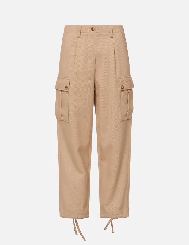 Quick-dry pants-Seagull Embroidered Cargo Twill Pants