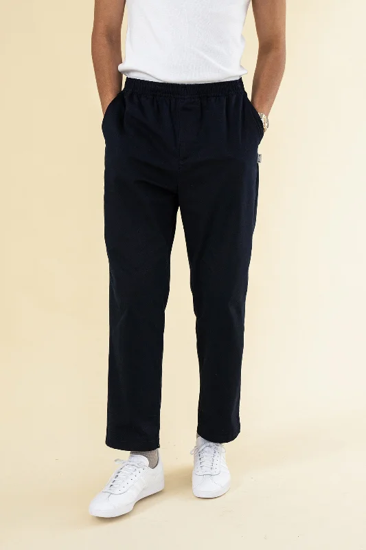 Balloon style pants-WILLIAM STAPLE COTTON TROUSER - NAVY