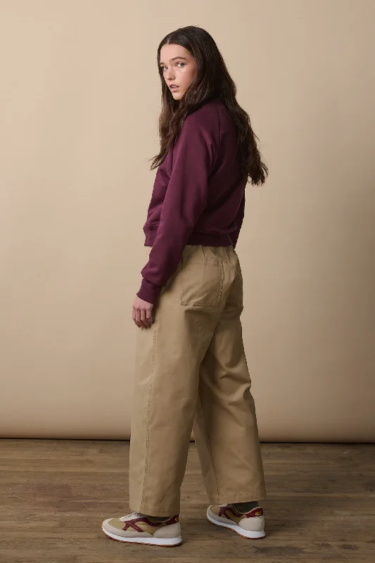 Minimalist pants-Camerawoman Drawstring Tapered Cotton Canvas Trousers - Putty