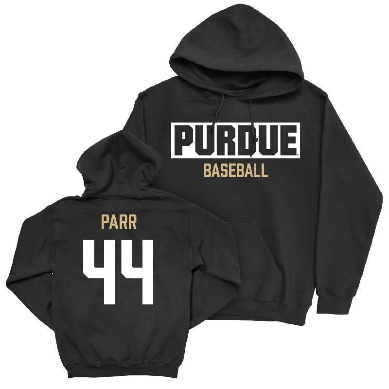 Sports style hoodie-Baseball Black Staple Hoodie - Jake Parr | #44