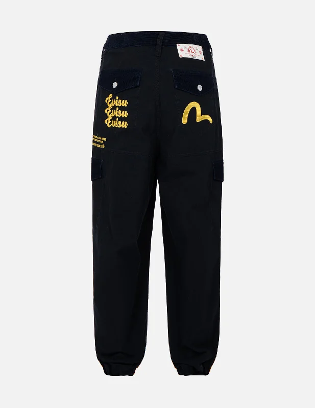 Work pants-Seagull and Logo Embroidery Cargo Pants