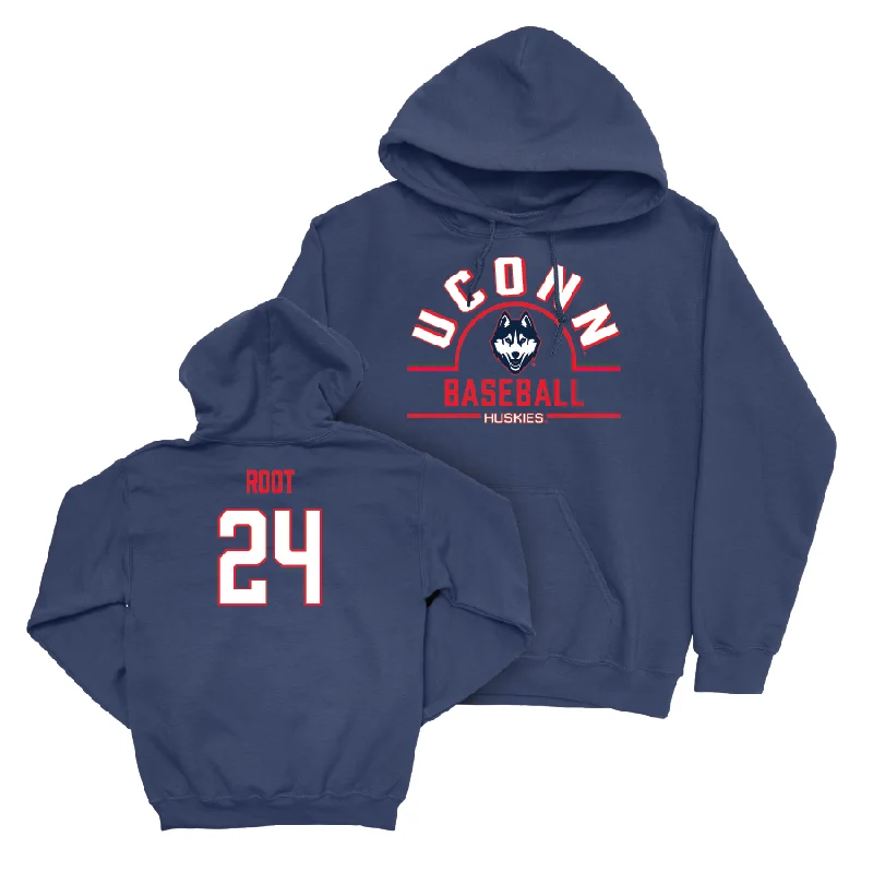 Cute hoodie-UConn Baseball Arch Navy Hoodie  - Beau Root