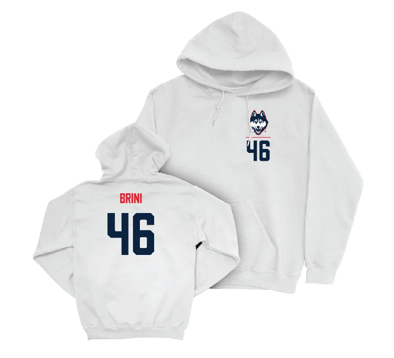 Heavy hoodie-UConn Baseball Logo White Hoodie - Niko Brini | #46