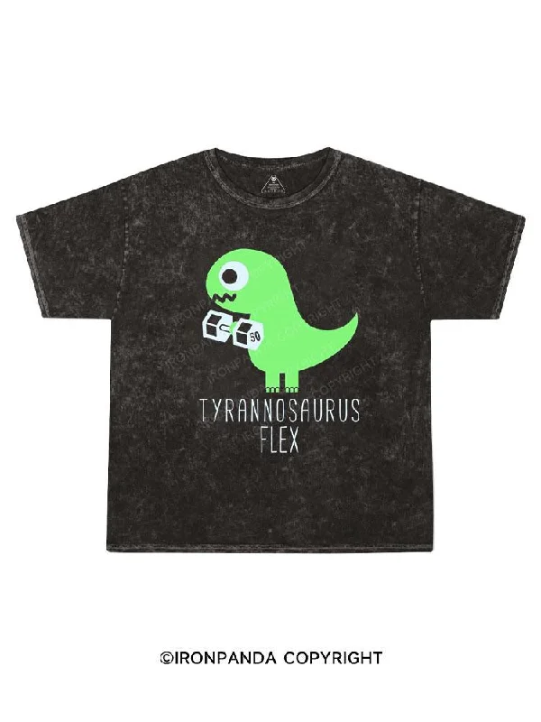 tie-dye T-shirt-TYRANNOSAURUS FLEX Kids Washed T-Shirt