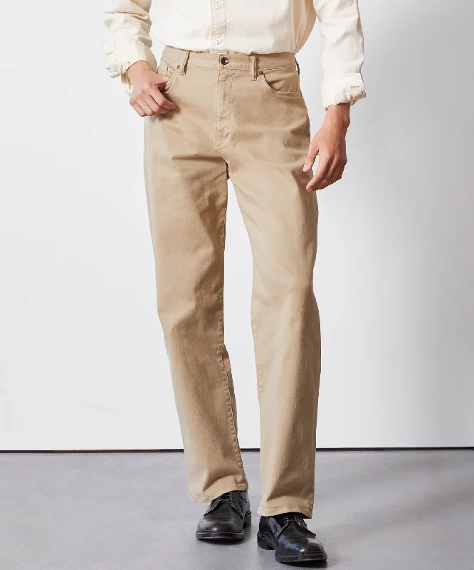 Wide-cut pants-Relaxed Fit 5-Pocket Chino in Casual Khaki