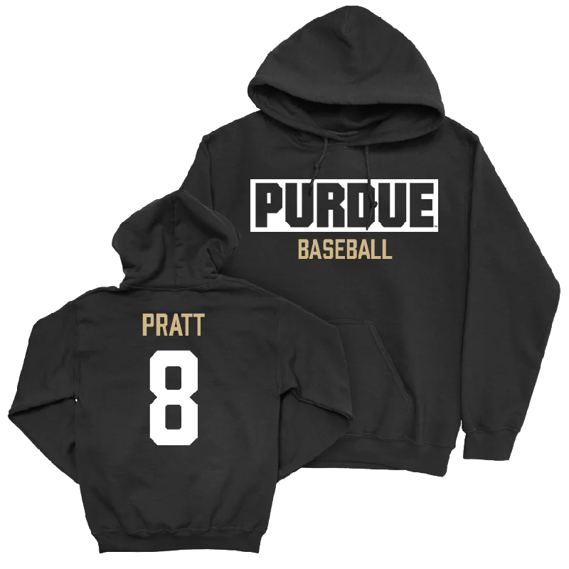 Sporty hoodie-Baseball Black Staple Hoodie  - Davis Pratt