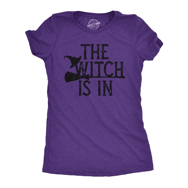 designer T-shirt-The Witch Is In Broomstick Women's T Shirt