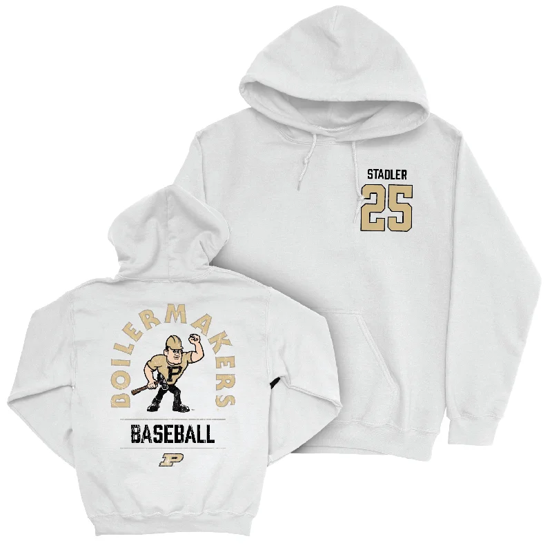 High-end hoodie-Baseball White Mascot Hoodie - Jake Stadler | #25