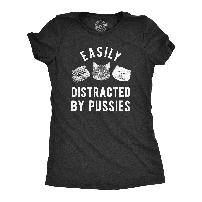 vintage T-shirt-Easily Distracted By Pussies Women's T Shirt