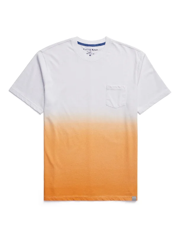 oversized T-shirt-Papaya Short Sleeve Dip-Dyed T-Shirt