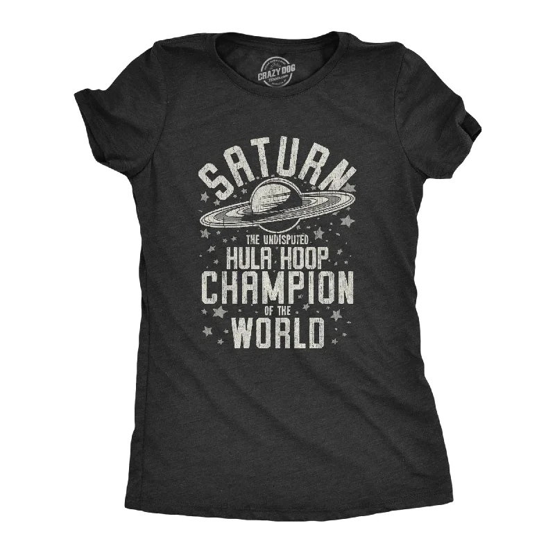 printed T-shirt-Saturn Hula Hoop Champion Women's T Shirt