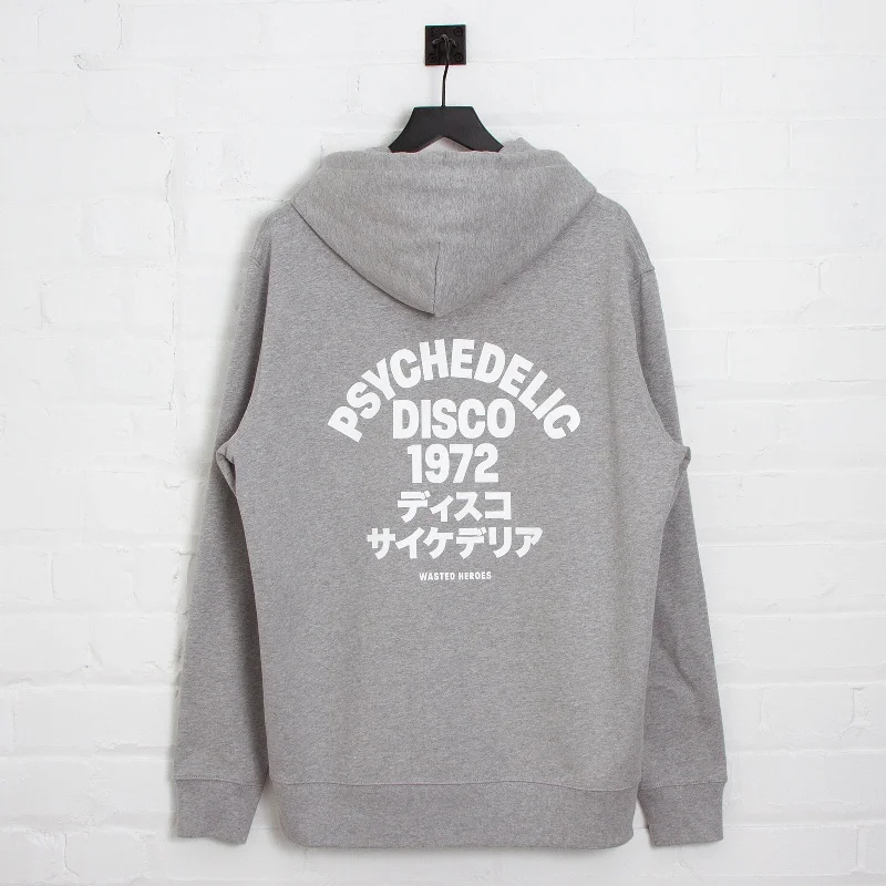 Street brand hoodie-1972 Psychedelic Disco Back Print - Hood - Grey