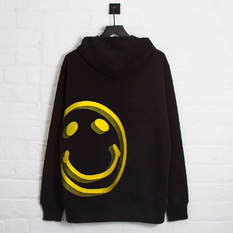 Heavyweight hoodie-3D Side Smiley - Pullover Hood - Black