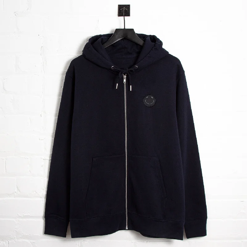 Cotton hoodie-BB Smiley Crest - Zipped Hood - Navy