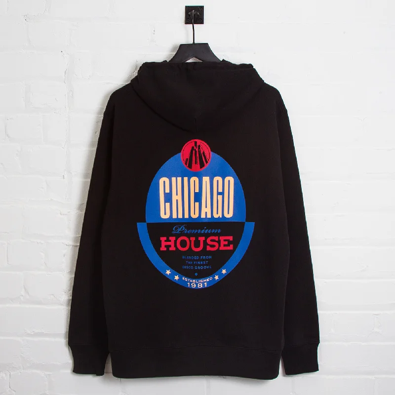 Celebrity hoodie-Chicago House Back Print - Hood - Black