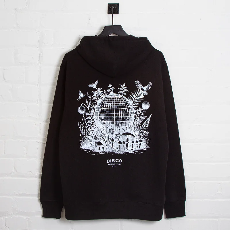 Heavy hoodie-Ecology Disco Labs NYC Back Print - Pullover Hood - Black