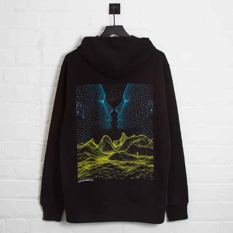 Outdoor hoodie-Entity 003 Back Print - Pullover Hood - Black