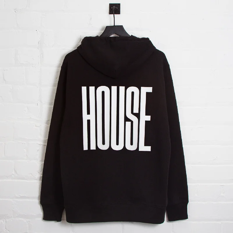 Cute hoodie-Higher House Back Print - Hood - Black