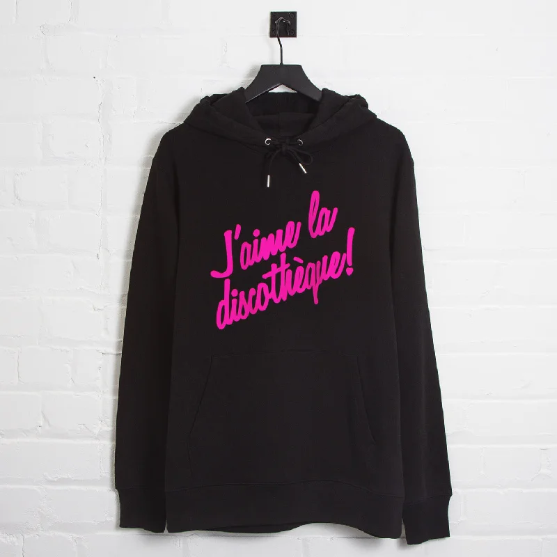 Graphic print hoodie-J'aime Discotheque - Hood - Black