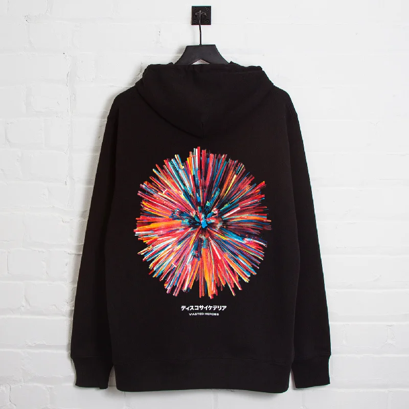 Urban style hoodie-Orb 024 Disco Psychedelia - Pullover Hood - Black