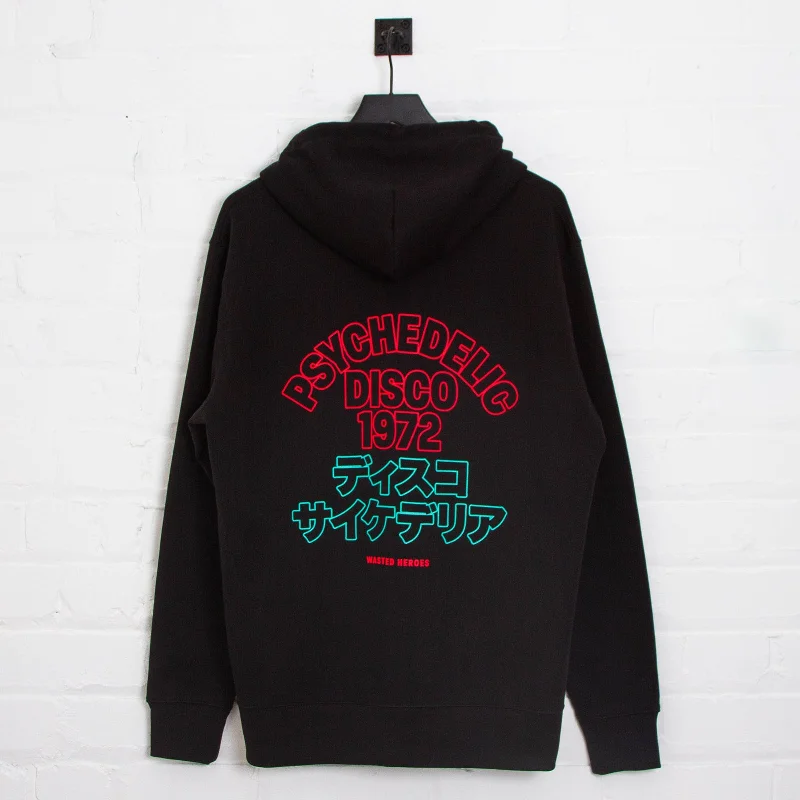 Logo hoodie-Outline 1972 Psychedelic Disco Back Print - Hood - Black