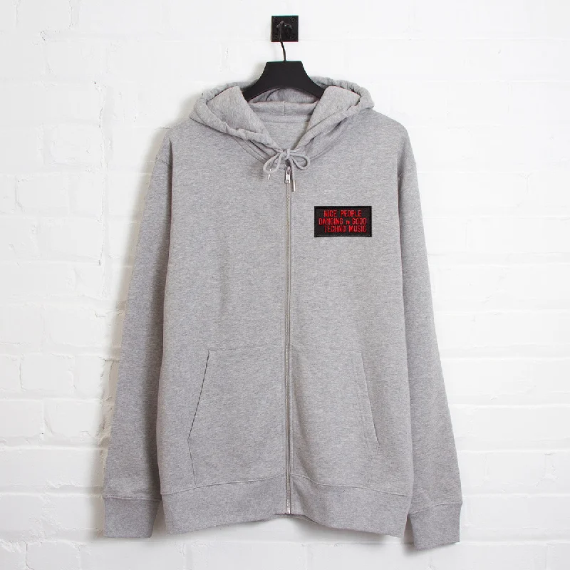 Hoodie jacket-Peoples Techno Crest - Zipped Hood - Grey