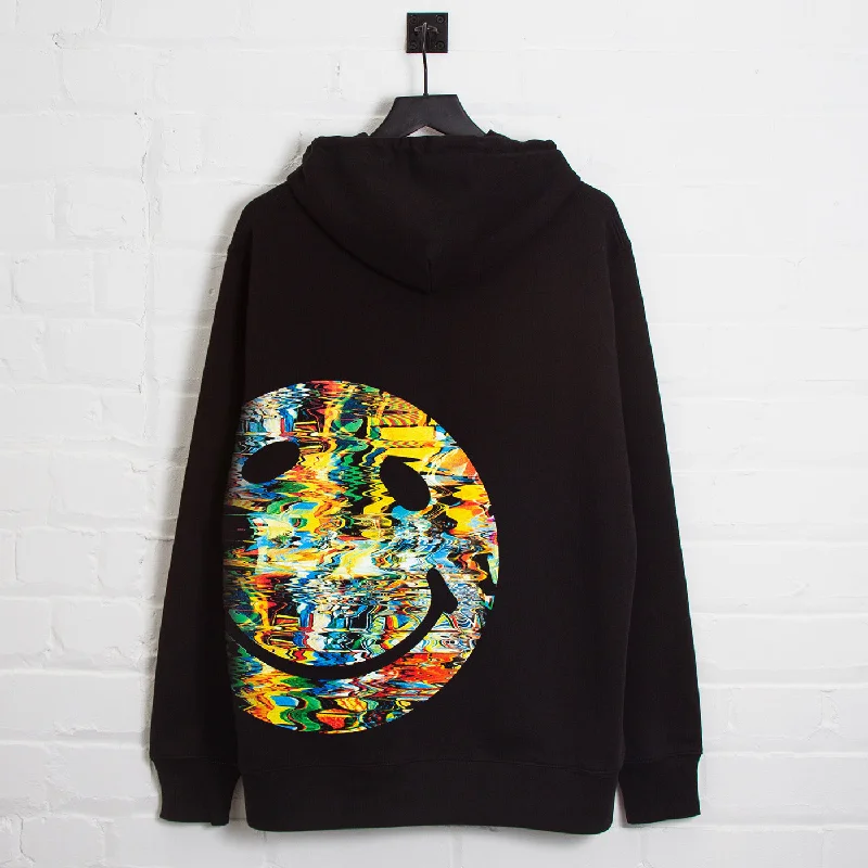 Waterproof hoodie-Side Smiley Colour Blast - Pullover Hood - Black