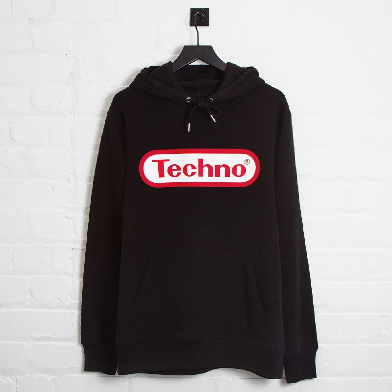 Autumn hoodie-Super Techno Front Print - Hood - Black