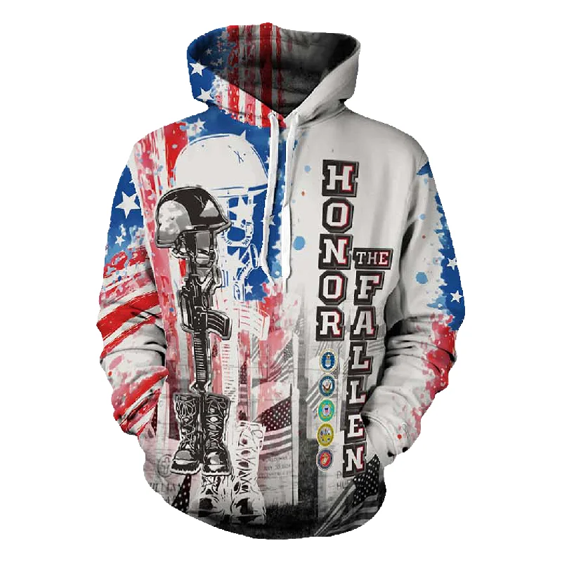 Casual hoodie-Honor the Fallen USA - Hoodie