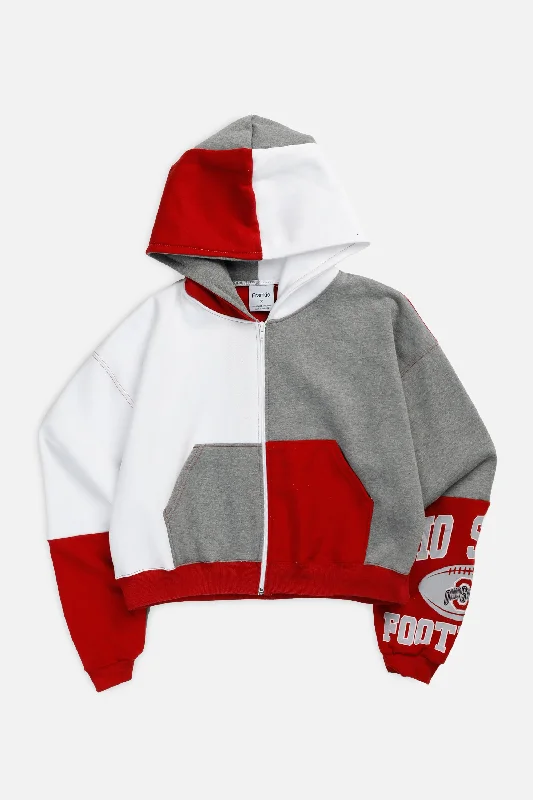 Sweatshirt hoodie-Rework Varsity Crop Zip Hoodie - M