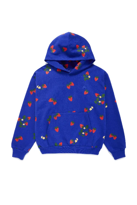 Sports casual hoodie-Strawberry Fields Hoodie - Cobalt