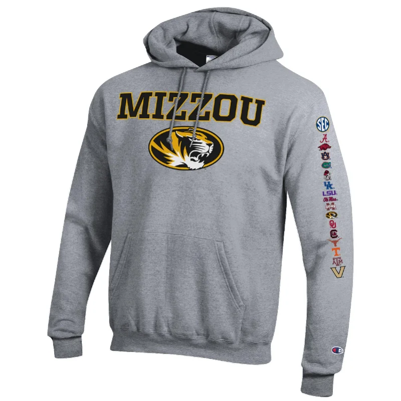 High-end hoodie-Mizzou Tigers Champion® SEC All Teams Mizzou Oval Tiger Head Grey Hoodie